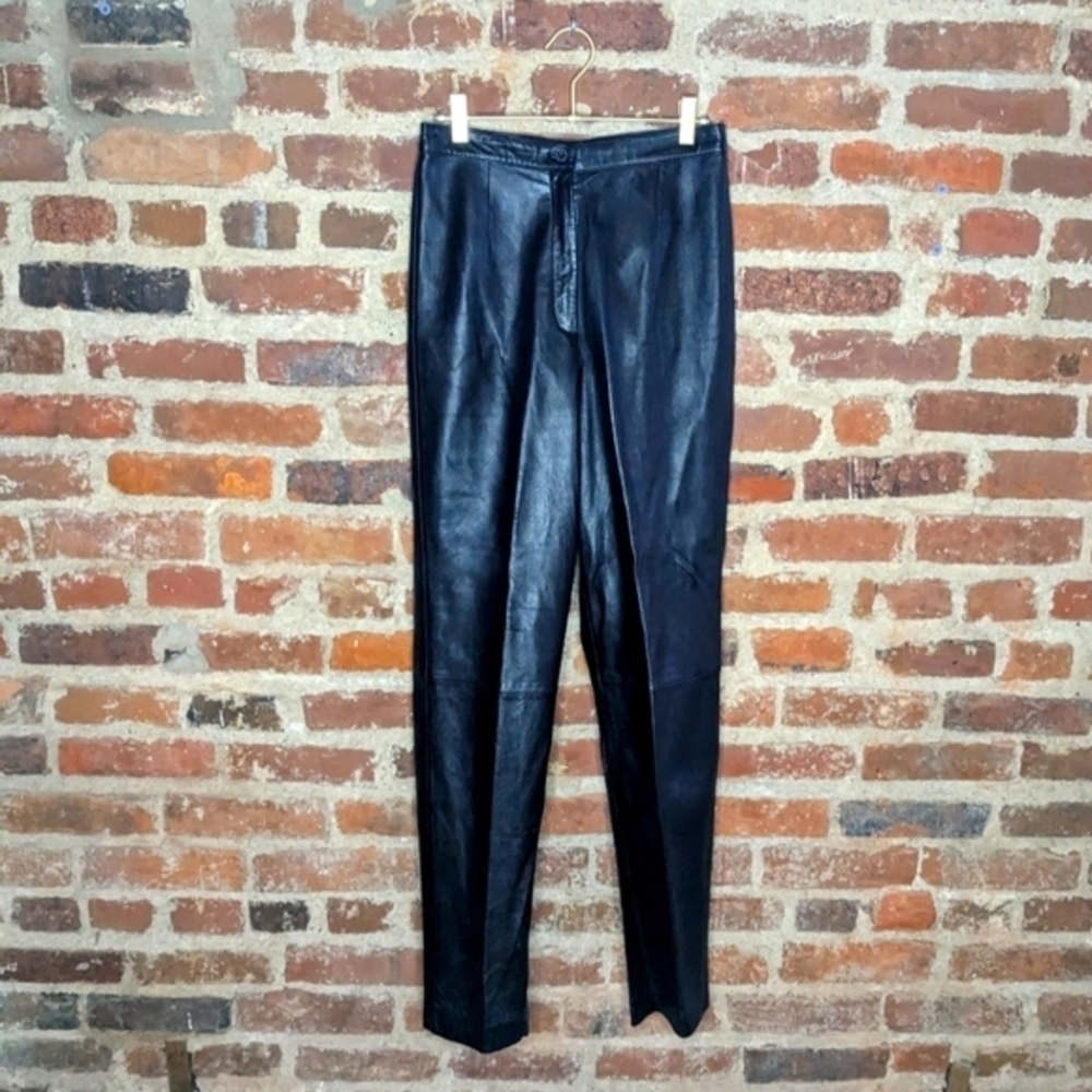 Mixit Vintage Size 6 High Waisted Black Leather‎ Pants